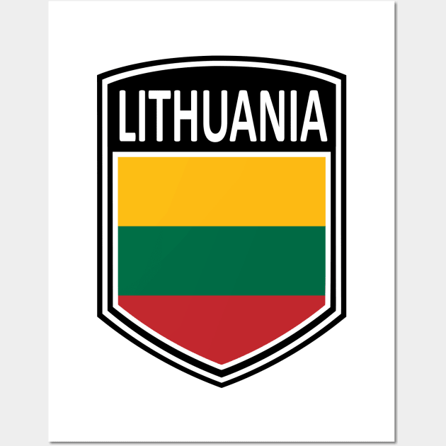 Flag Shield - Lithuania Wall Art by Taylor'd Designs